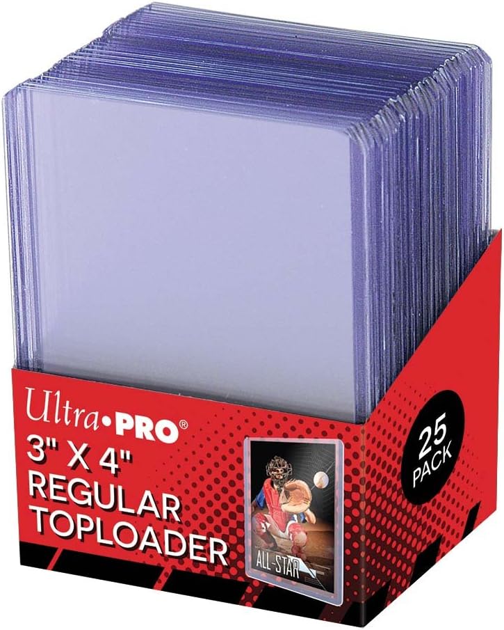 Ultra Pro Regular Toploader Sleeves 25-Pieces, 3-Inch x 4-Inch Size, Clear