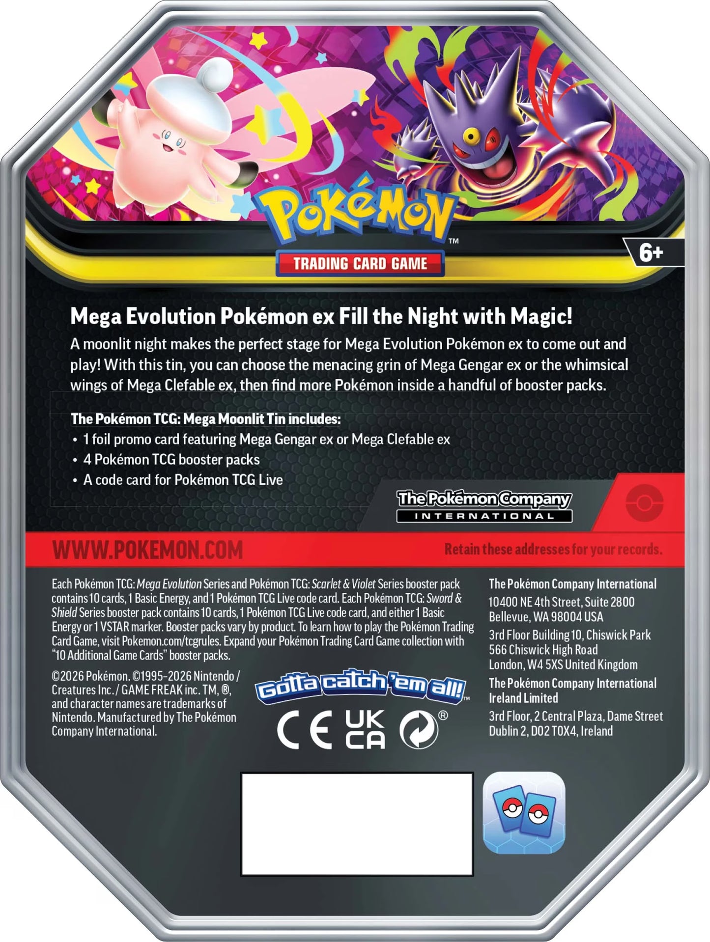 POKÉMON TCG: Mega Moonlit Tin - Assorted