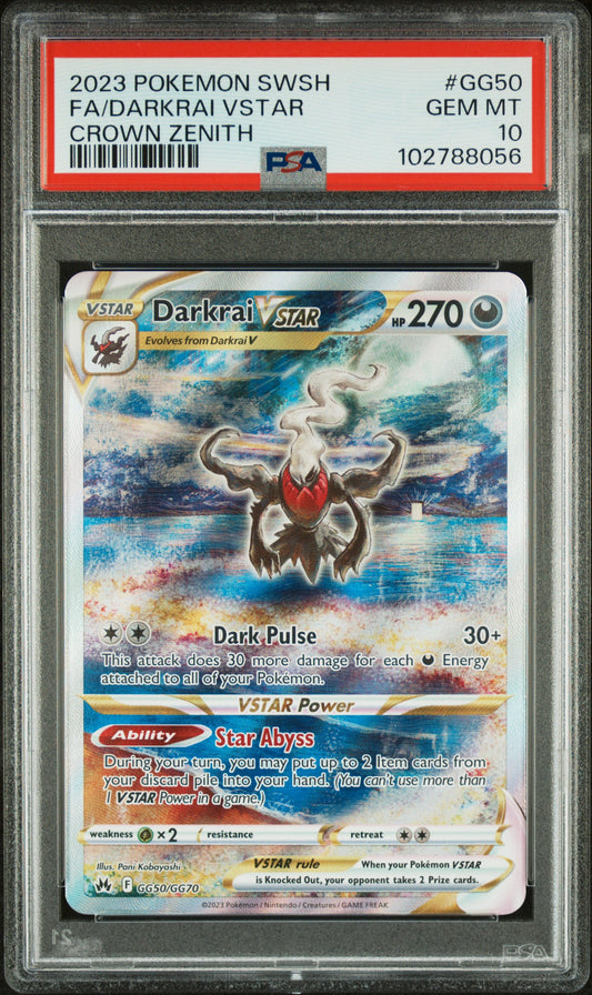PSA 10 - Darkrai VSTAR #GG50/GG70 SWSH Crown Zenith - Pokémon